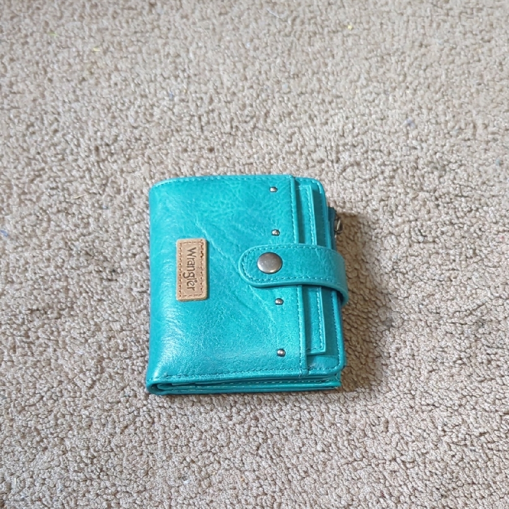 Wrangler Teal Wallet with Snap Closure